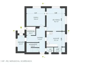 Prodej rodinného domu, Břehy, Nerudova, 123 m2