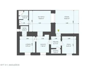 Pronájem bytu 3+1, Chrudim, 54 m2