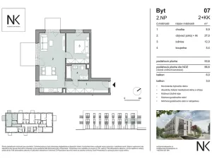 Prodej bytu 2+kk, Třeboň, Na Kopečku, 56 m2