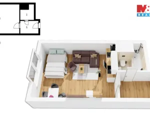 Prodej bytu 1+kk, Pardubice - Studánka, Pod Studánkou, 32 m2