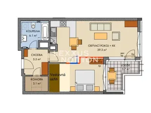 Pronájem bytu 2+kk, Praha - Hlubočepy, náměstí Olgy Scheinpflugové, 60 m2