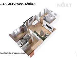 Pronájem bytu 2+1, Zábřeh, 17. listopadu, 51 m2
