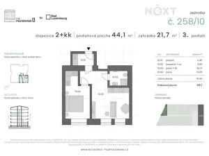 Prodej bytu 2+kk, Praha - Vysočany, Pod pekárnami, 44 m2