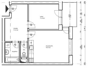 Pronájem bytu 2+kk, Brno, Říčanská, 50 m2