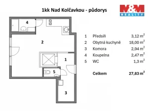 Prodej bytu 1+kk, Praha - Libeň, Nad Kolčavkou, 28 m2