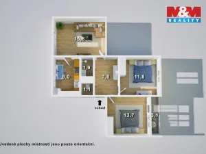 Prodej bytu 3+1, Ústí nad Labem - Severní Terasa, Svojsíkova, 68 m2