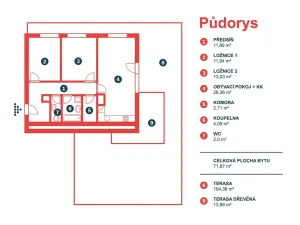 Pronájem bytu 3+kk, Praha - Vysočany, Strnadových, 78 m2