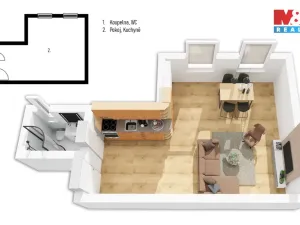 Pronájem bytu 1+kk, Trutnov - Dolní Předměstí, Maxima Gorkého, 28 m2