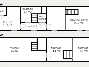 Prodej chalupy, Vitice, 120 m2