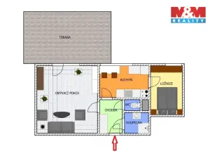 Prodej bytu 2+1, Žleby, Za Šumavou, 49 m2