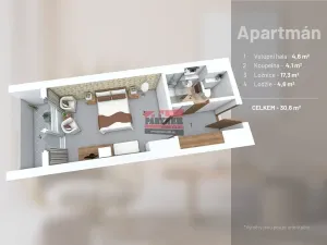 Prodej apartmánu, Frymburk, 31 m2