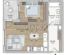 Pronájem bytu 2+kk, Praha - Hloubětín, Saarinenova, 61 m2
