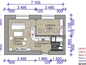 Prodej bytu 2+kk, Neratovice, 30 m2