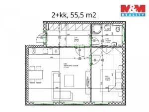 Pronájem bytu 2+kk, Radnice, Na Potocích, 57 m2