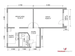 Prodej bytu 2+1, Hradec Králové - Moravské Předměstí, Vysocká, 55 m2