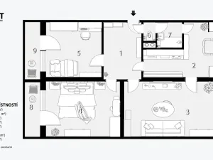 Prodej bytu 3+1, Hrušovany u Brna, Sídliště, 73 m2