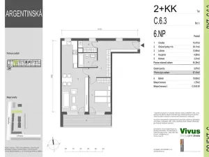 Prodej bytu 2+kk, Praha - Holešovice, Argentinská, 79 m2