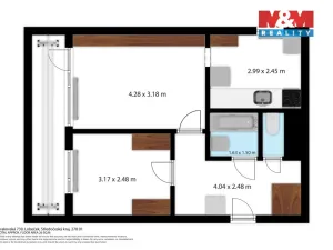 Prodej bytu 2+1, Kralupy nad Vltavou - Lobeček, Krakovská, 40 m2