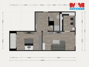 Pronájem bytu 2+1, Karlovy Vary - Bohatice, Ostrovská, 68 m2