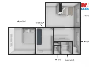 Prodej bytu 2+1, Kdyně, Na Tržišti, 49 m2