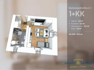 Prodej bytu 1+kk, Vrchlabí, Peklo, 27 m2