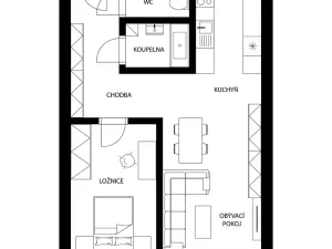 Prodej bytu 2+kk, Praha - Stodůlky, Běhounkova, 49 m2