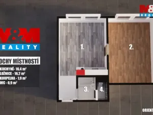 Prodej bytu 1+1, Česká Lípa, Jižní, 36 m2
