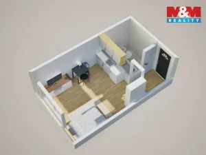 Prodej bytu 1+kk, Teplice - Řetenice, Bratislavská, 21 m2