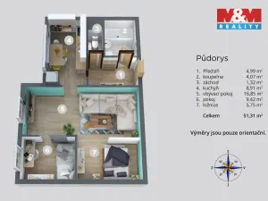 Prodej bytu 2+1, Chlumec, Stradovská, 51 m2