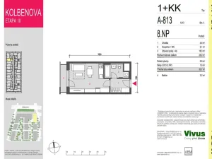 Prodej bytu 1+kk, Praha - Vysočany, Smržových, 31 m2