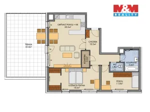 Pronájem bytu 3+kk, Praha - Vysočany, Pod Harfou, 127 m2