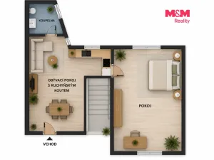 Pronájem bytu 2+kk, Opočno, Baštecká, 50 m2