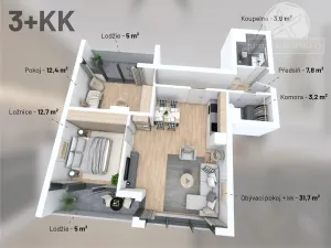 Prodej bytu 3+kk, Praha - Vysočany, V Předním Hloubětíně, 81 m2