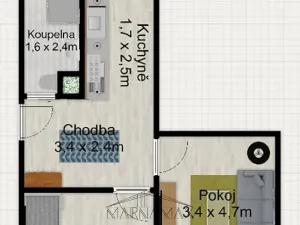 Prodej bytu 3+1, Kadaň, Školní, 56 m2