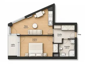 Pronájem bytu 2+kk, Brno, Kopečná, 42 m2