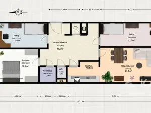 Prodej bytu 4+kk, Praha - Horní Měcholupy, Milánská, 90 m2