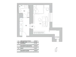 Prodej bytu 1+1, Praha - Nusle, Dačického, 31 m2