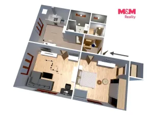 Prodej bytu 2+1, Rožďalovice, Náměstí, 63 m2