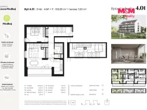 Prodej atypického bytu, Předboj, Ke Tvrzi, 104 m2