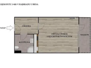 Pronájem bytu 1+kk, Rajhrad, Masarykova, 41 m2