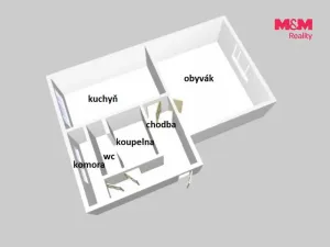 Pronájem bytu 1+1, Kostelec nad Orlicí, Seifertova, 48 m2