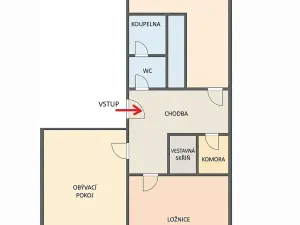 Prodej bytu 2+1, Brno, Kubešova, 54 m2