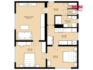 Prodej bytu 3+1, Týn nad Vltavou - Malá Strana, Pod tratí, 70 m2