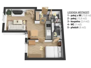 Prodej bytu 2+kk, Praha - Holešovice, U Uranie, 40 m2