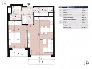 Pronájem bytu 2+kk, Praha - Vysočany, Gerstelova, 60 m2