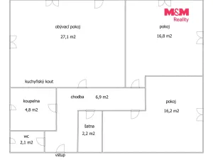 Pronájem bytu 3+kk, Kostelec nad Černými lesy - Kostelec nad Černými Lesy, Osadní, 76 m2