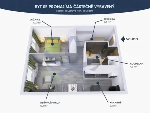 Pronájem bytu 2+kk, Mladá Boleslav, 17. listopadu, 44 m2