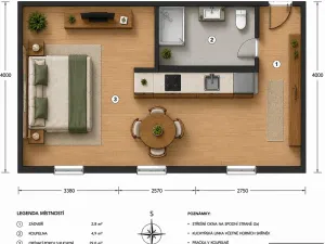 Pronájem bytu 2+kk, Uherský Brod, Kaunicova, 54 m2