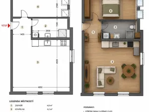 Pronájem bytu 2+kk, Uherský Brod, Kaunicova, 54 m2