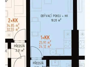 Prodej bytu 1+kk, Brno, Veveří, 26 m2